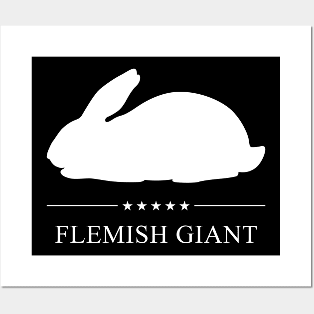 Flemish Giant Rabbit White Silhouette Wall Art by millersye